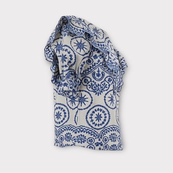 Sézane South Blouse in Ecru Blue FR 34 / US 2 - Picture 6 of 14